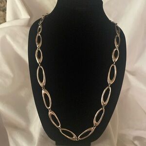 NWT UNO de 50 Long Oval Design Necklace in Silver